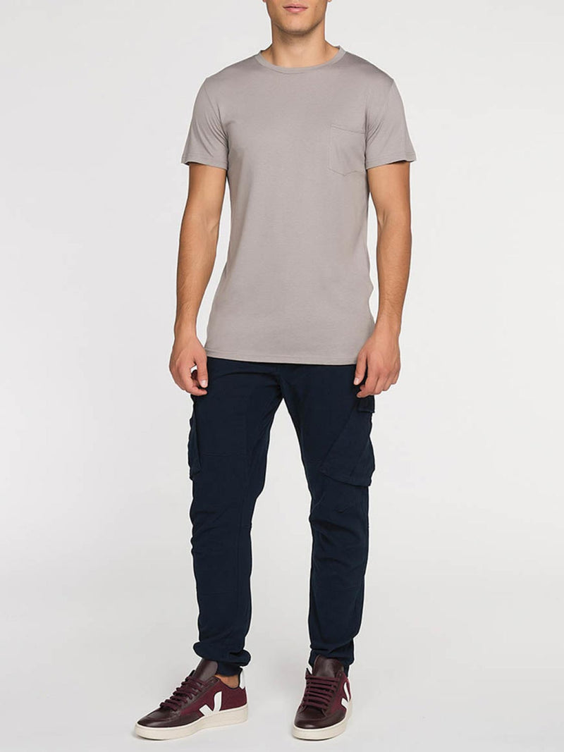 Crew Neck Modal-Blend Pocket T-shirt Greise | D