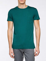 Crew Neck Modal-Blend Pocket T-shirt Myrtle Green | B