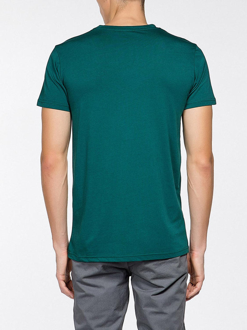 Crew Neck Modal-Blend Pocket T-shirt Myrtle Green | D