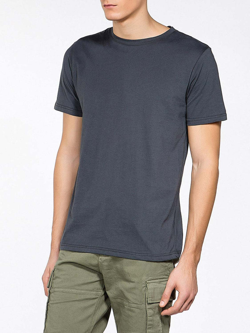 Crew Neck Organic Cotton T-shirt Charcoal Grey | C