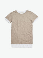 The Project Garments Double Crew Neck Wool Blend T-Shirt Beige