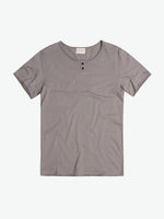 Henley Organic Cotton T-Shirt Grey | A