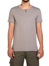 Henley Organic Cotton T-Shirt Grey | B