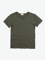 The Project Garments Henley Organic Cotton T-Shirt Khaki