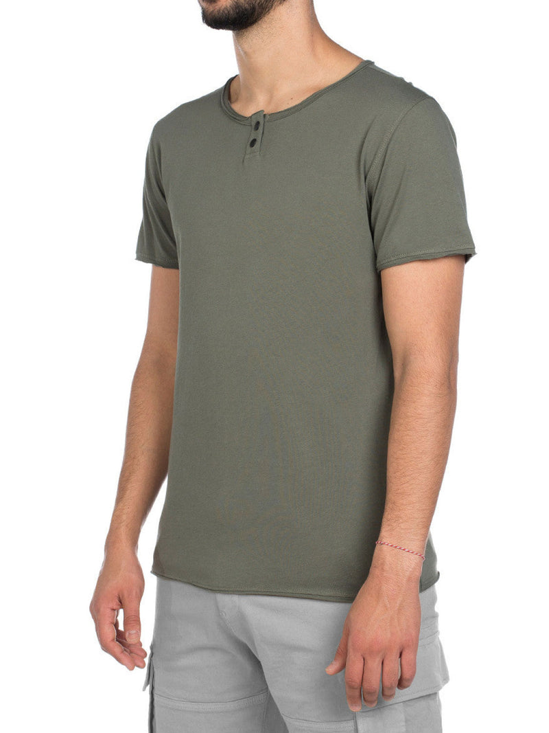 Henley Organic Cotton T-Shirt Khaki