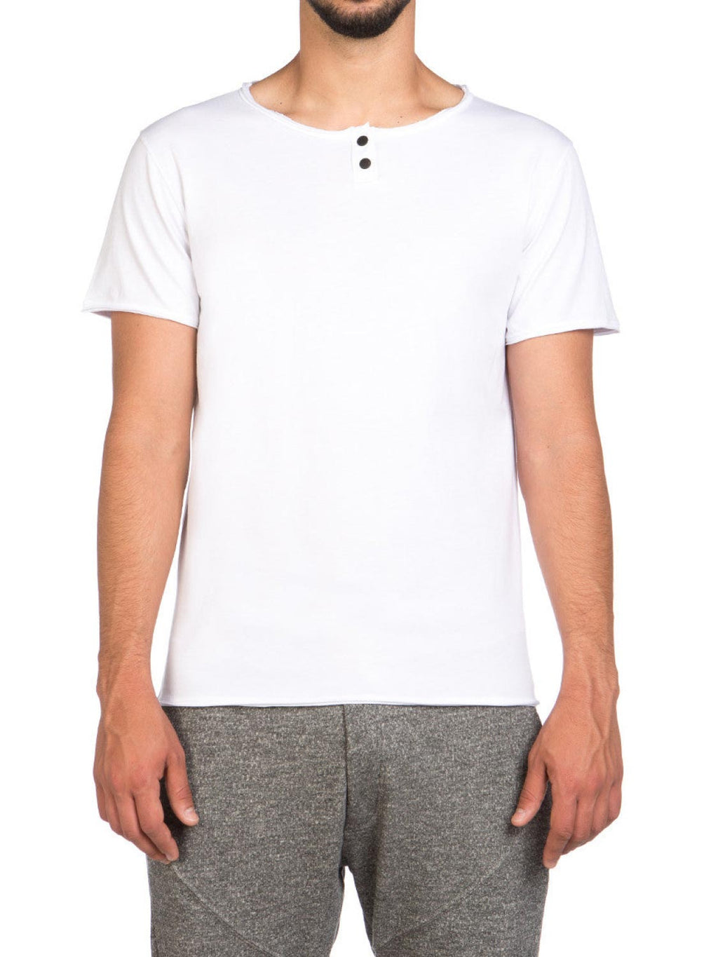 Henley Organic Cotton T-Shirt White | B