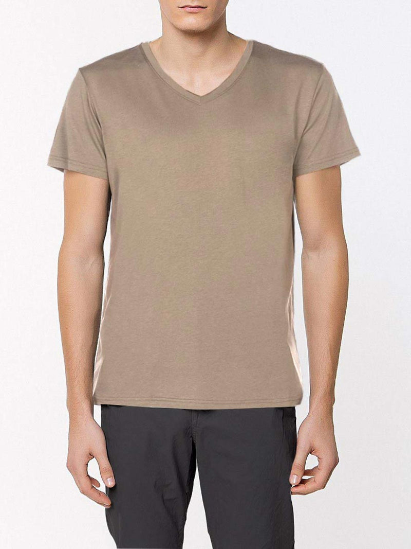 Modal Blend V-neck T-shirt Beige | B