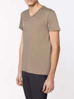 Modal Blend V-neck T-shirt Beige | C