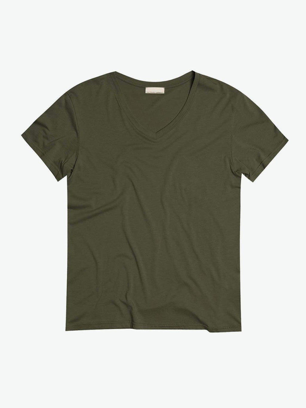 Modal Blend V-neck T-shirt Khaki | A