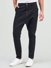 Tapered Cotton Blend Chino Pants Black