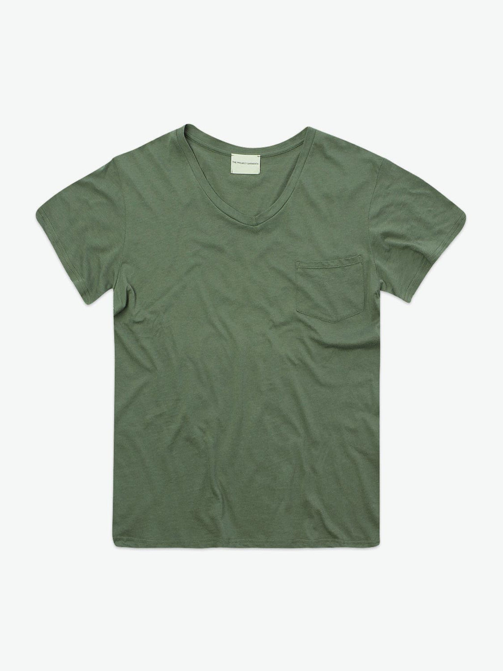 Modal Blend V-neck Pocket T-shirt Forest Green | A