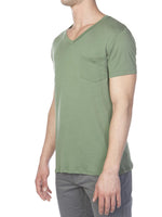 Modal Blend V-neck Pocket T-shirt Forest Green | C